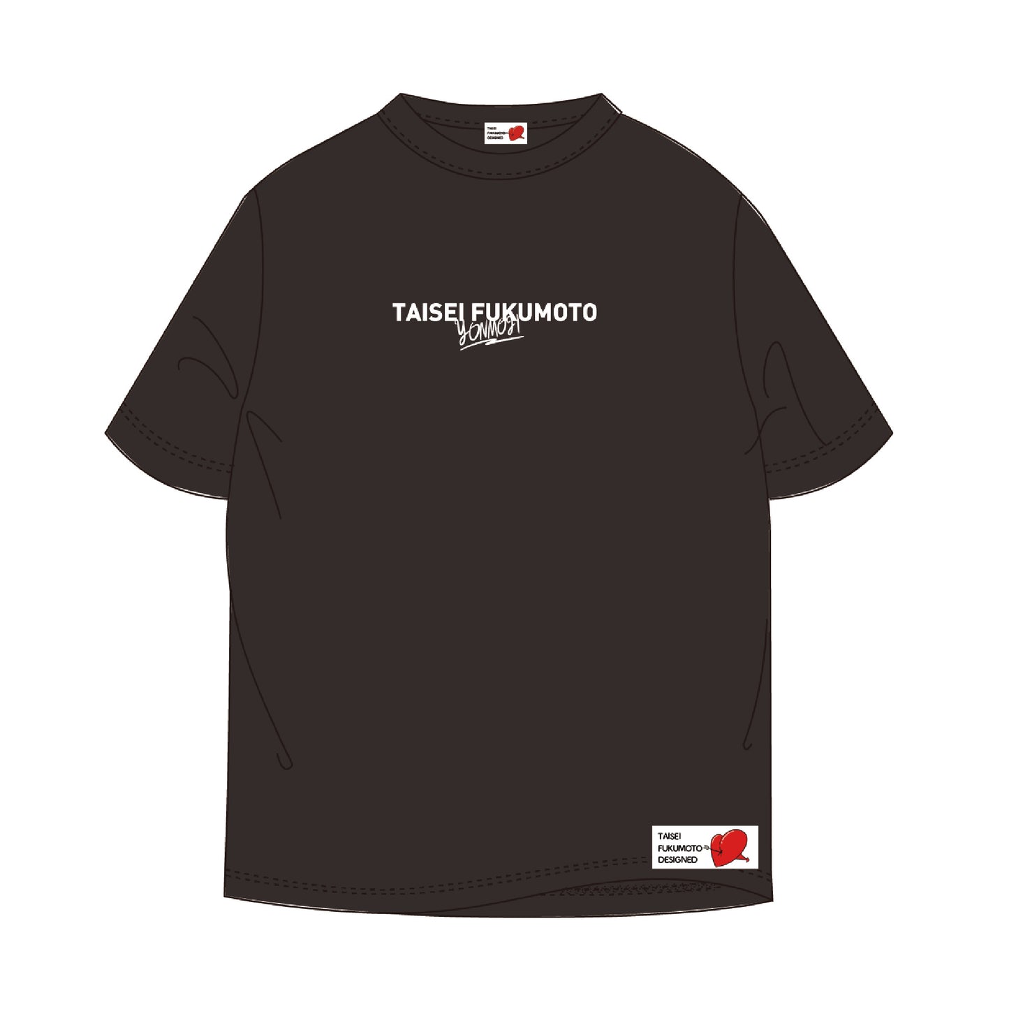 よんもじ 刺繍Tシャツ<ブラック>